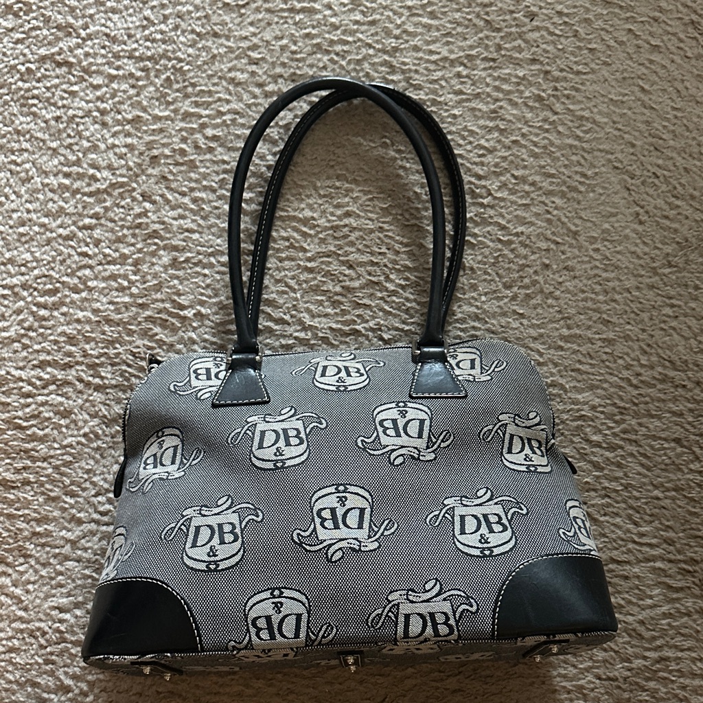 Dooney & Bourke Monogram Black And Gray Satchel